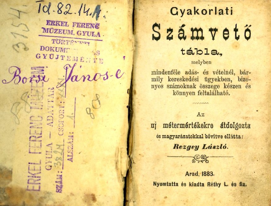Segédkönyv (Erkel Ferenc Múzeum CC BY-NC-SA)