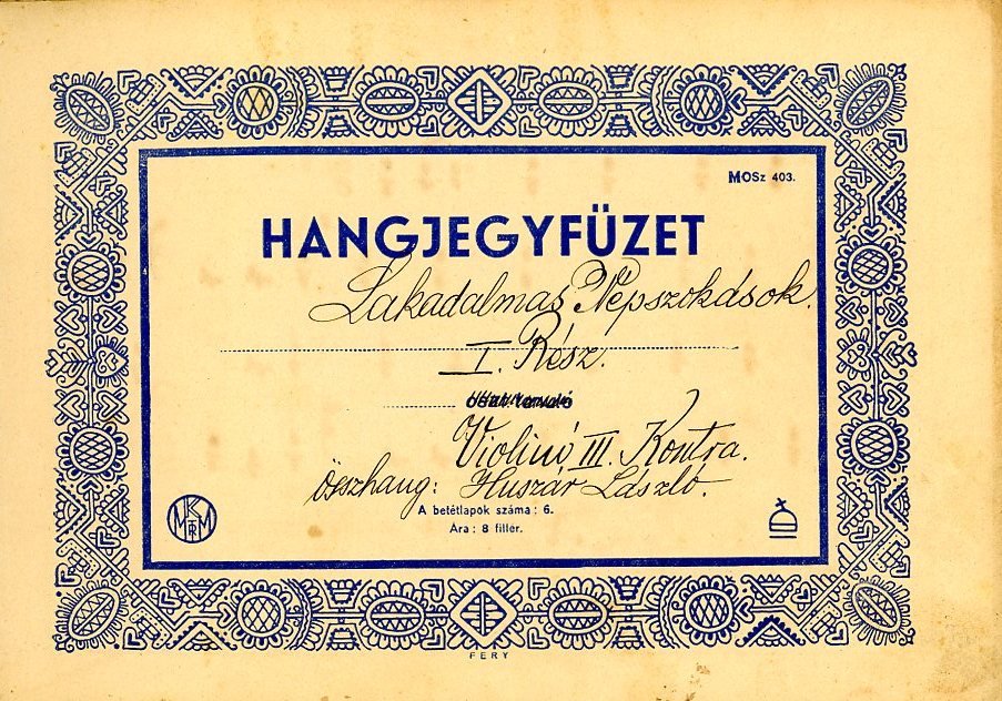 Hangjegyfüzet (Erkel Ferenc Múzeum CC BY-NC-SA)
