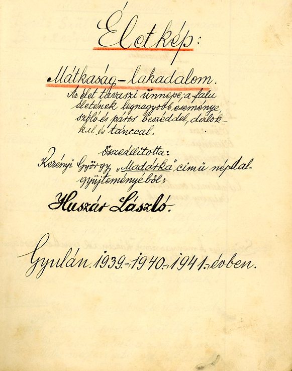 Forgató-szövegkönyv (Erkel Ferenc Múzeum CC BY-NC-SA)