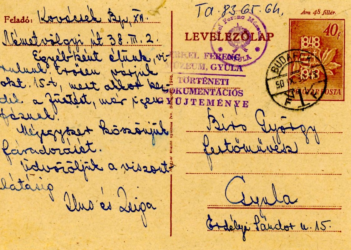 Levelezőlapok (Erkel Ferenc Múzeum CC BY-NC-SA)
