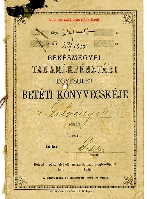 Betétkönyvecske (Erkel Ferenc Múzeum CC BY-NC-SA)