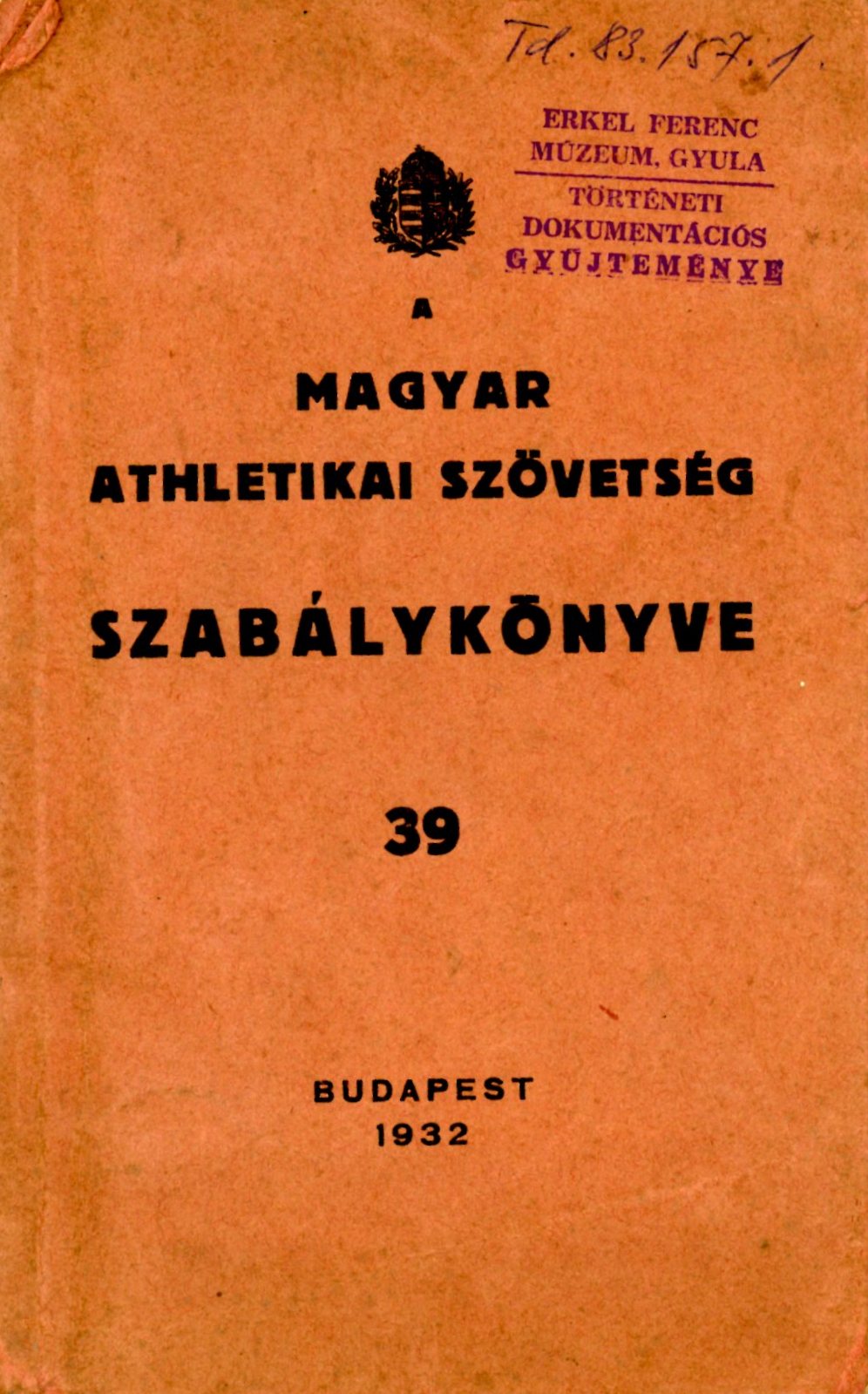 A M.A.SZ. szabálykönyve -39- (Erkel Ferenc Múzeum CC BY-NC-SA)