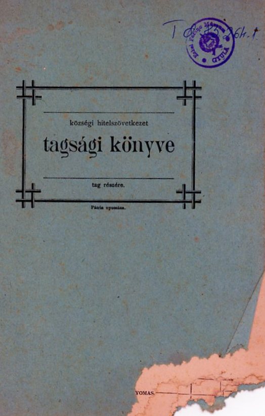 Tagsági könyv (Erkel Ferenc Múzeum CC BY-NC-SA)