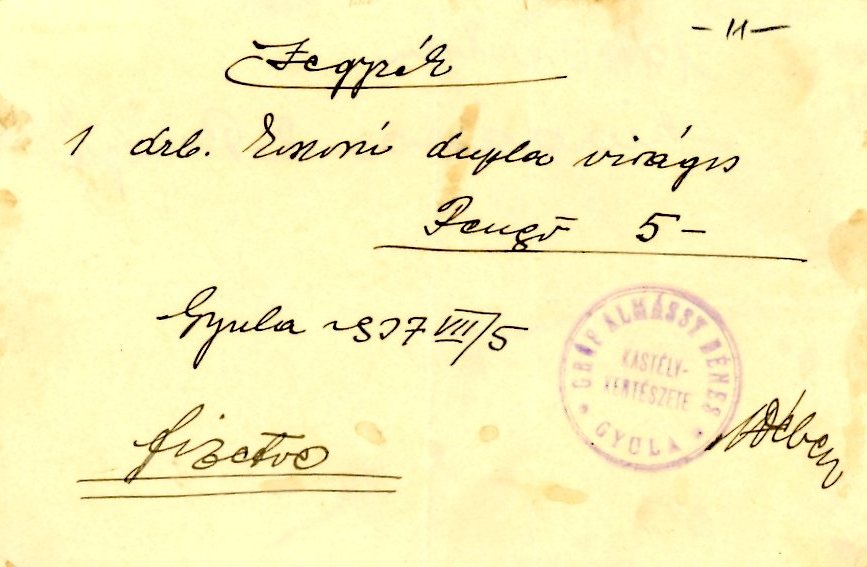 Jegyzékek-számlák (Erkel Ferenc Múzeum CC BY-NC-SA)