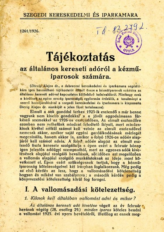 Tájékoztató (Erkel Ferenc Múzeum CC BY-NC-SA)