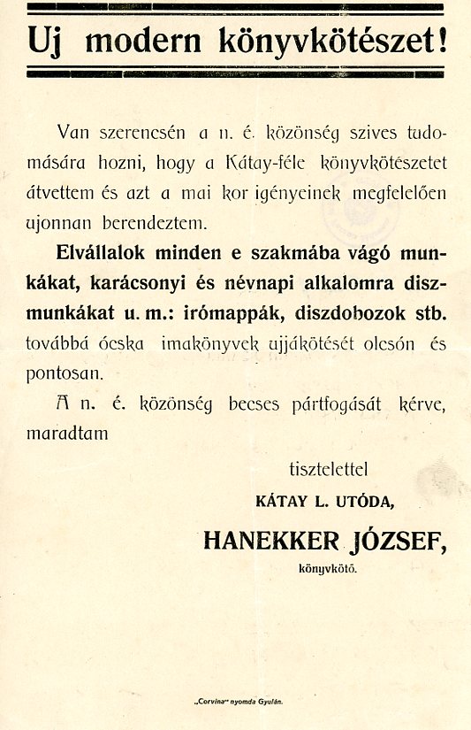 Nyomtatvány (Erkel Ferenc Múzeum CC BY-NC-SA)
