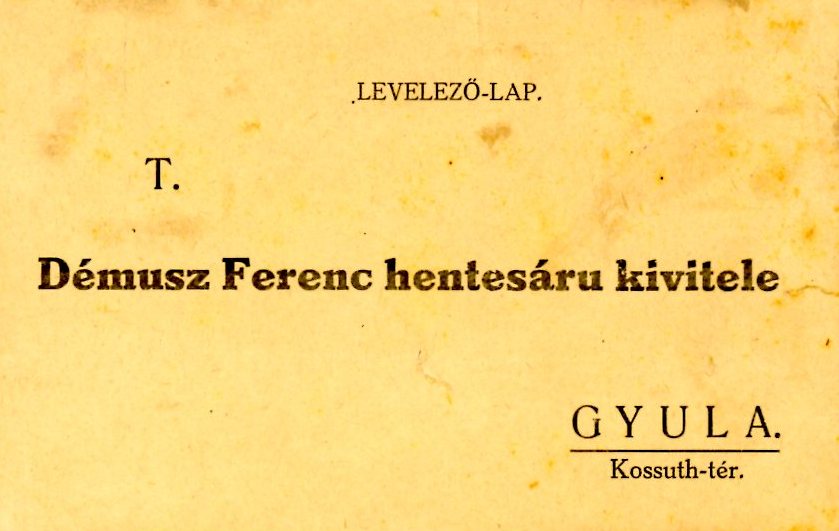 Levelezőlap, megrendelőlap (Erkel Ferenc Múzeum CC BY-NC-SA)