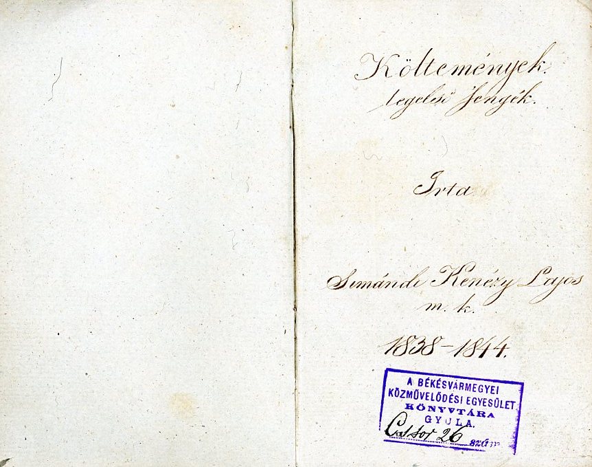 Kézzel írott könyv (Erkel Ferenc Múzeum CC BY-NC-SA)
