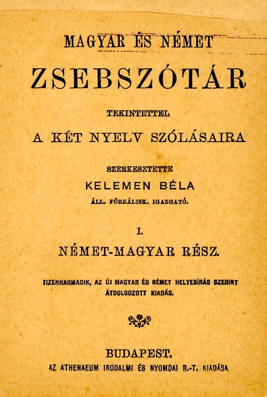 Szótár (Erkel Ferenc Múzeum CC BY-NC-SA)