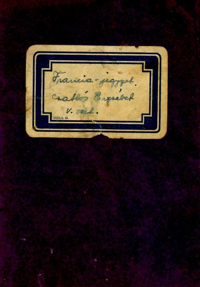 Szótárfüzet (Erkel Ferenc Múzeum CC BY-NC-SA)