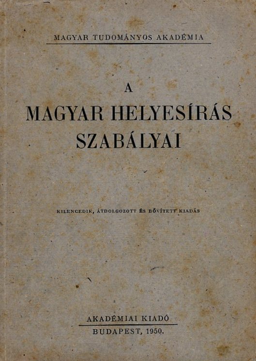 Könyv - Helyesírási szabályok (Erkel Ferenc Múzeum CC BY-NC-SA)