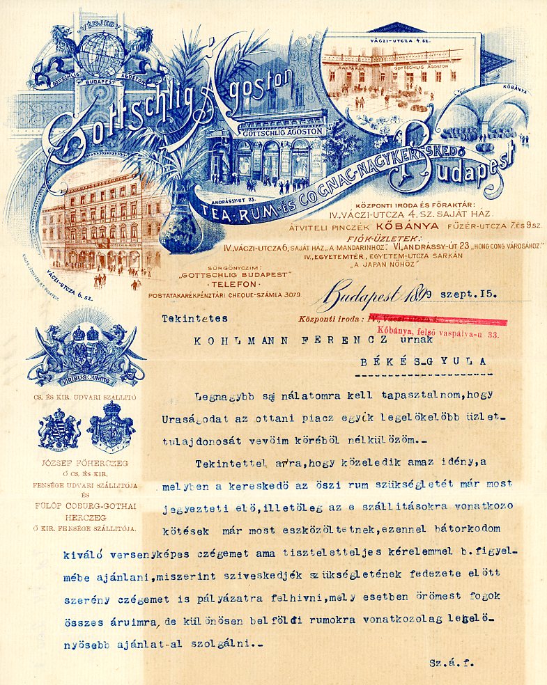 Üzleti levelezés (Erkel Ferenc Múzeum CC BY-NC-SA)