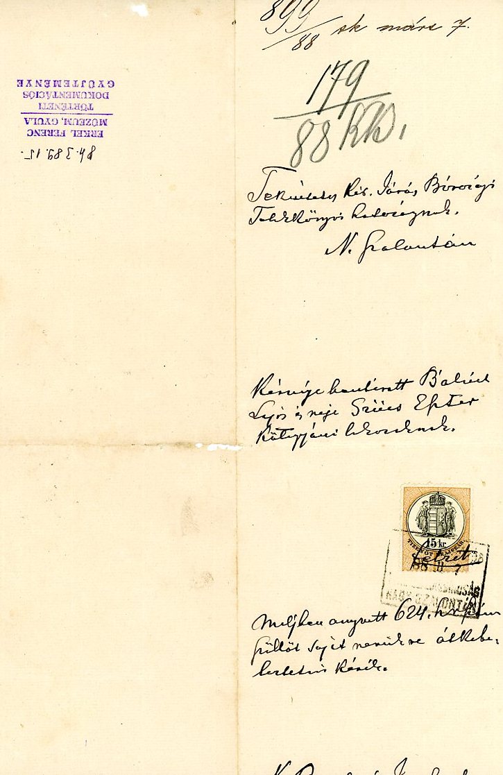 Telekkönyvi kötvény (Erkel Ferenc Múzeum CC BY-NC-SA)