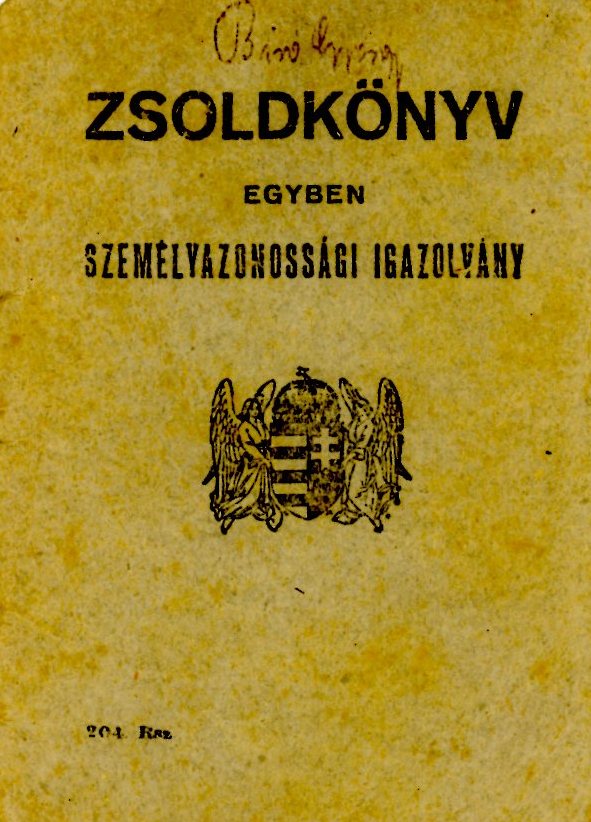 Zsoldkönyv (Erkel Ferenc Múzeum CC BY-NC-SA)