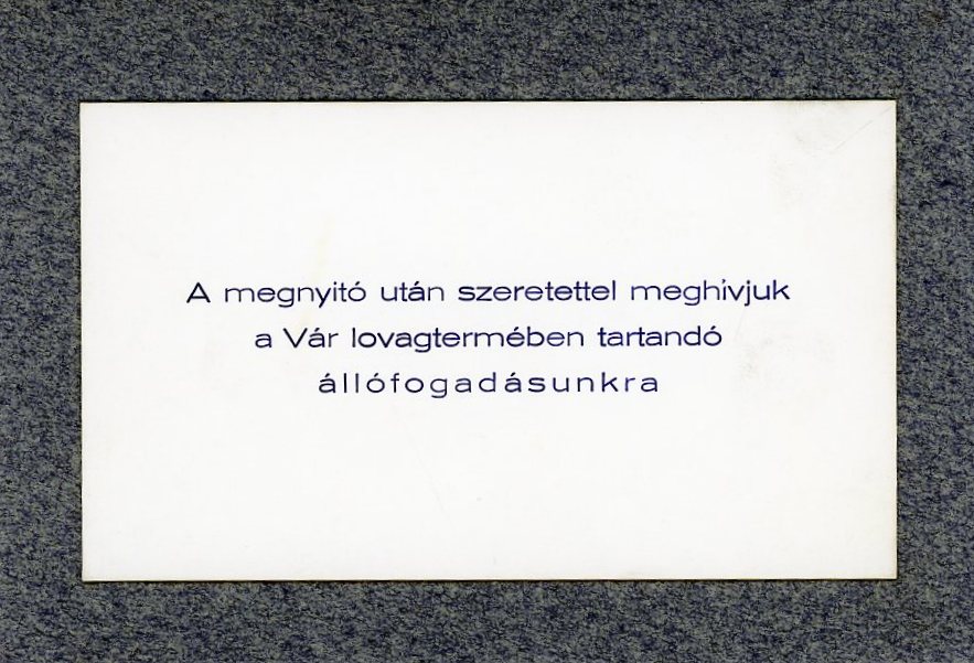 Meghívó állófogadásra (Erkel Ferenc Múzeum CC BY-NC-SA)