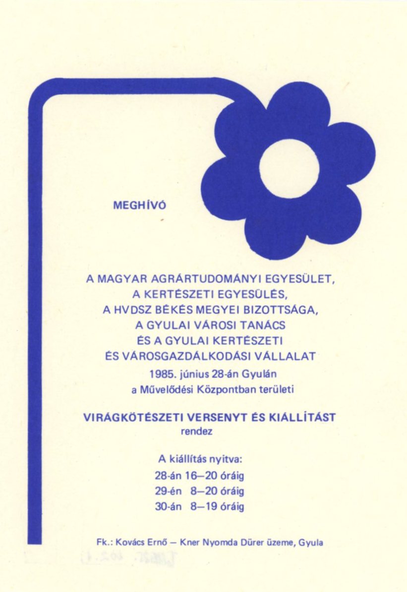 Meghívó , szórólap és plakát (Erkel Ferenc Múzeum CC BY-NC-SA)