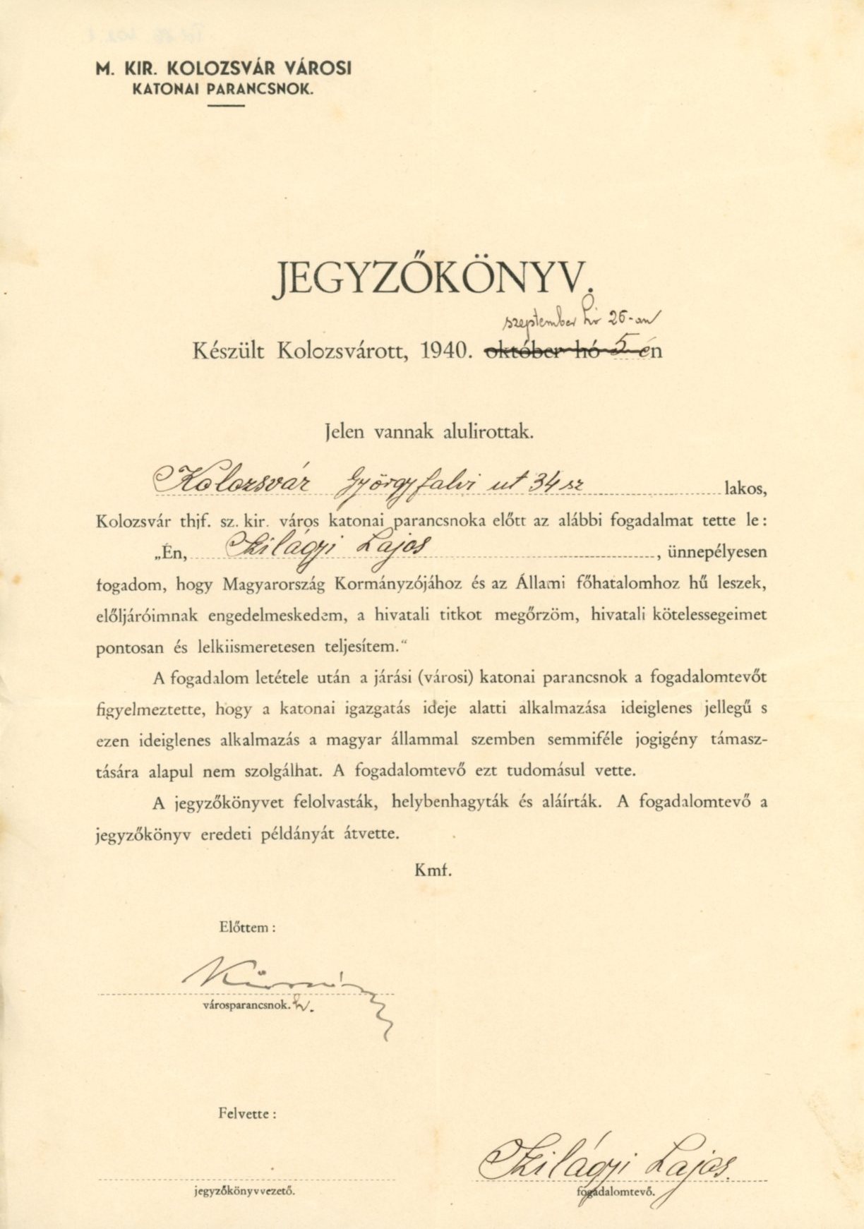 Jegyzőkönyv (Erkel Ferenc Múzeum CC BY-NC-SA)