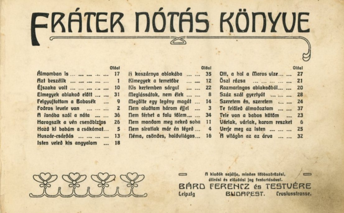 Nótáskönyv (Erkel Ferenc Múzeum CC BY-NC-SA)