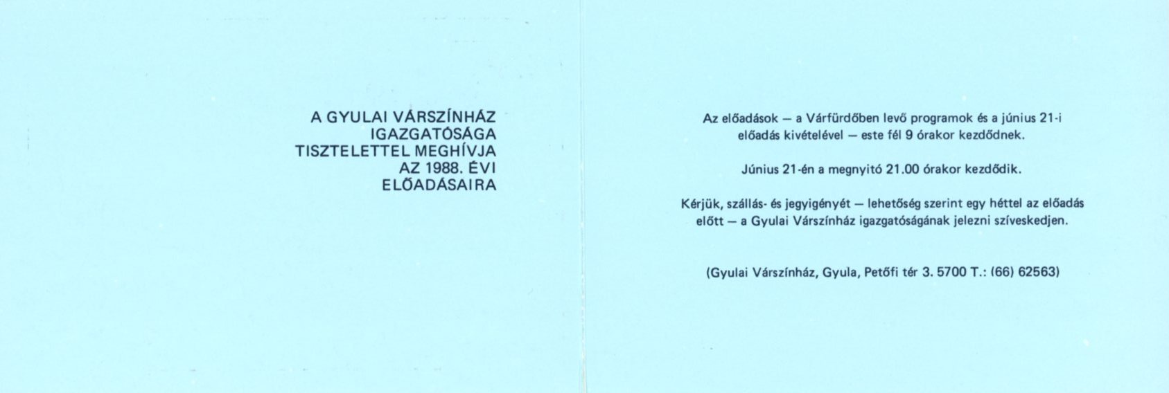 Meghívó + tiszteletjegy (Erkel Ferenc Múzeum CC BY-NC-SA)