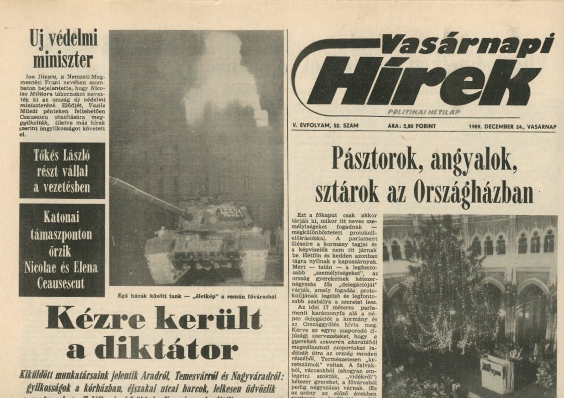 Újság : Vasárnapi Hírek (Erkel Ferenc Múzeum CC BY-NC-SA)