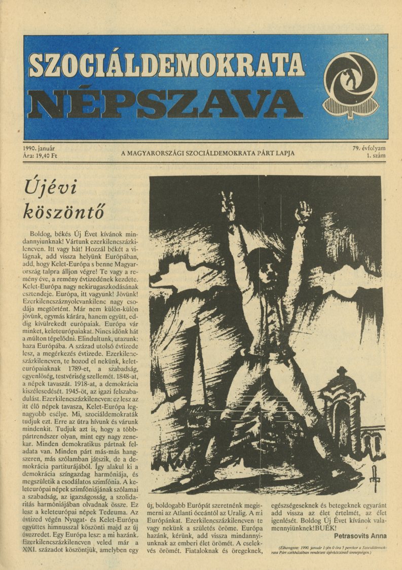 Újság: Szociáldemokrata Népszava (Erkel Ferenc Múzeum CC BY-NC-SA)