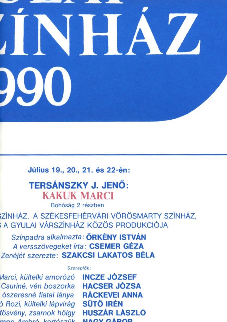 Plakát – várszínház (Erkel Ferenc Múzeum CC BY-NC-SA)