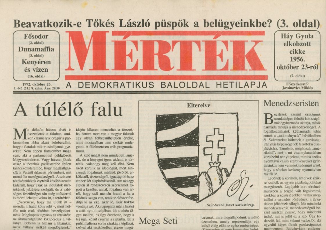 Újság : Mérték , 1992 (Erkel Ferenc Múzeum CC BY-NC-SA)
