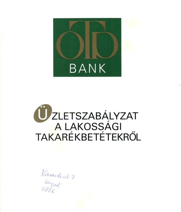 Szóróanyag : OTP Bank (Erkel Ferenc Múzeum CC BY-NC-SA)