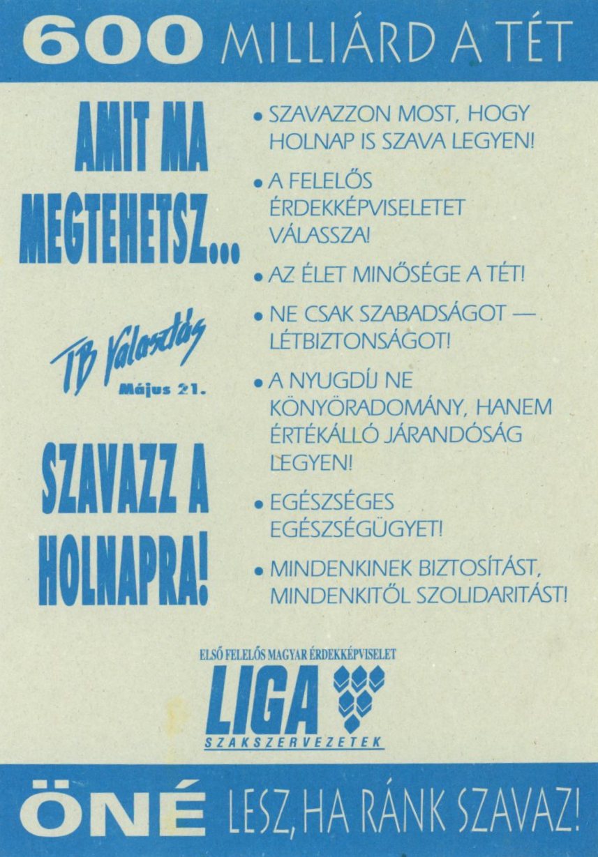 Szórólap választáshoz : Liga (Erkel Ferenc Múzeum CC BY-NC-SA)