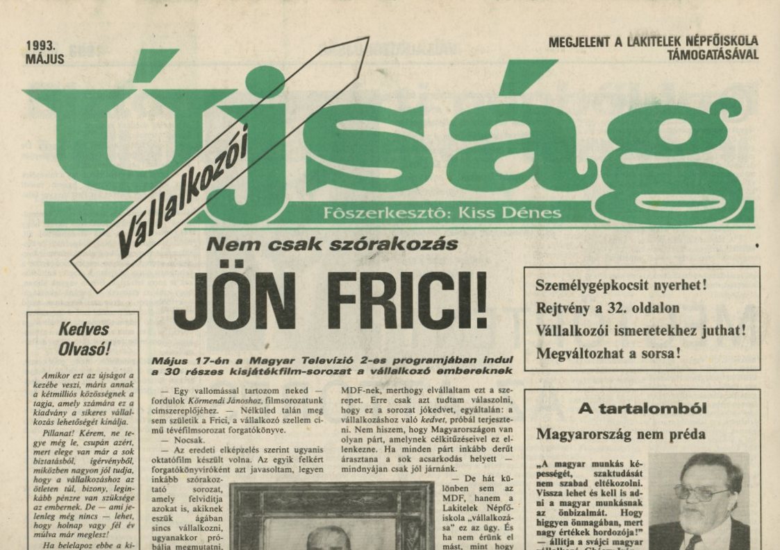Újság : Vállalkozói újság (Erkel Ferenc Múzeum CC BY-NC-SA)