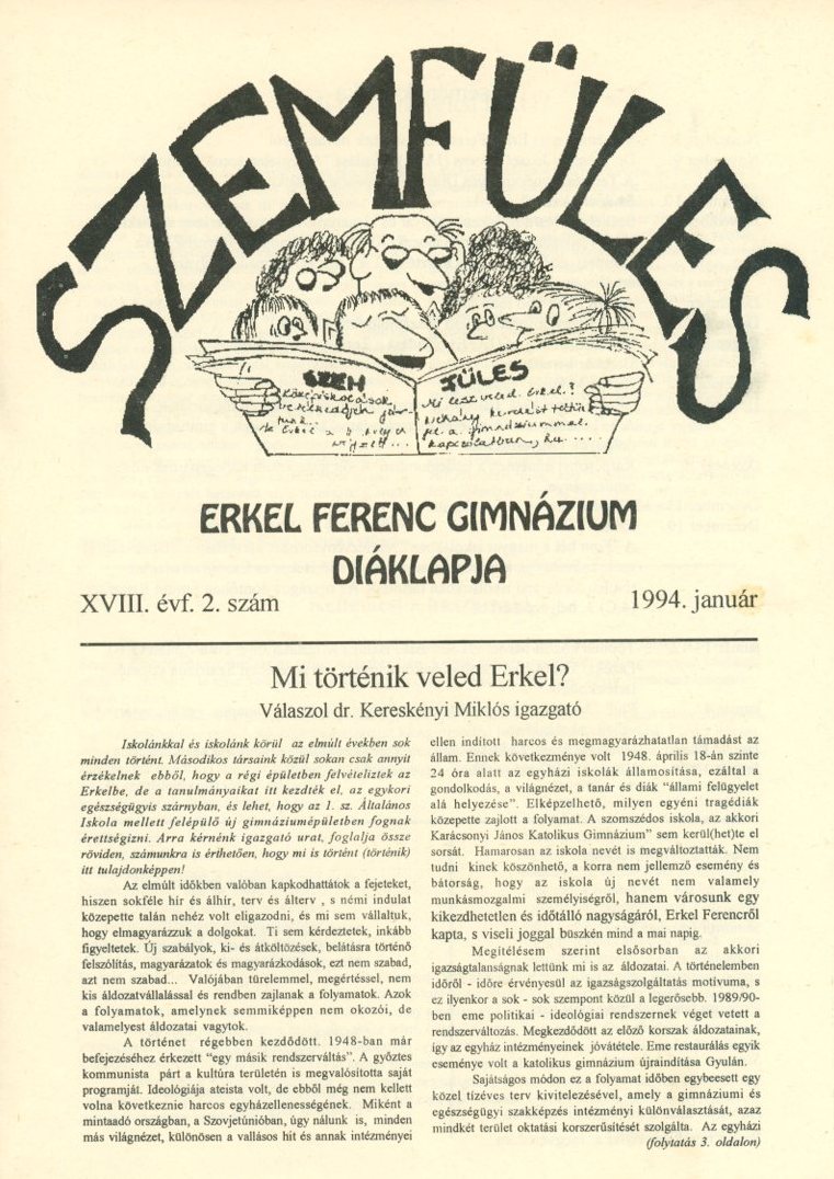 Újság : Szemfüles  (diákújság) (Erkel Ferenc Múzeum CC BY-NC-SA)
