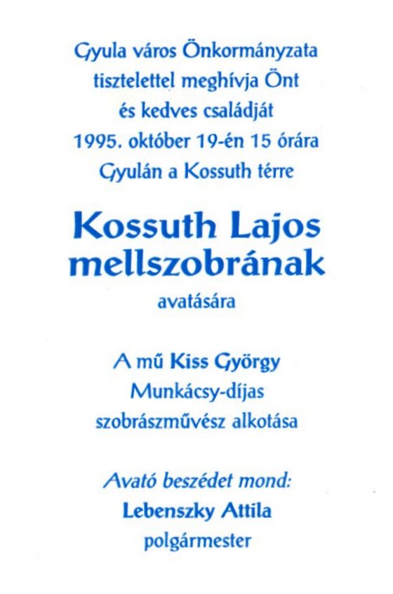 Meghívó és avatóbeszéd (Erkel Ferenc Múzeum CC BY-NC-SA)