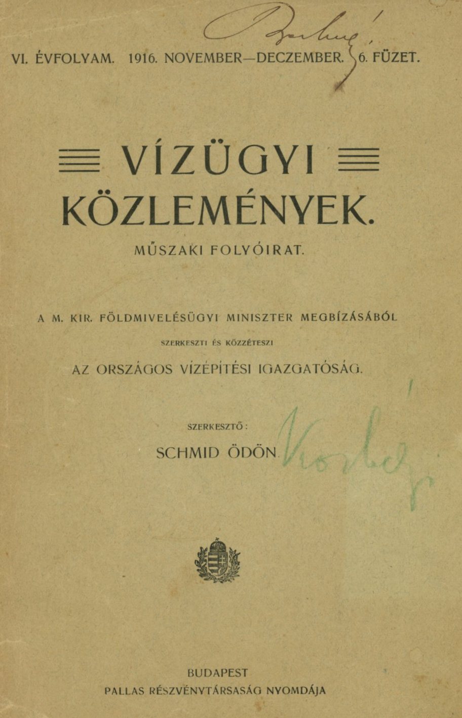 Folyóirat : Vízügyi közlemények (Erkel Ferenc Múzeum CC BY-NC-SA)