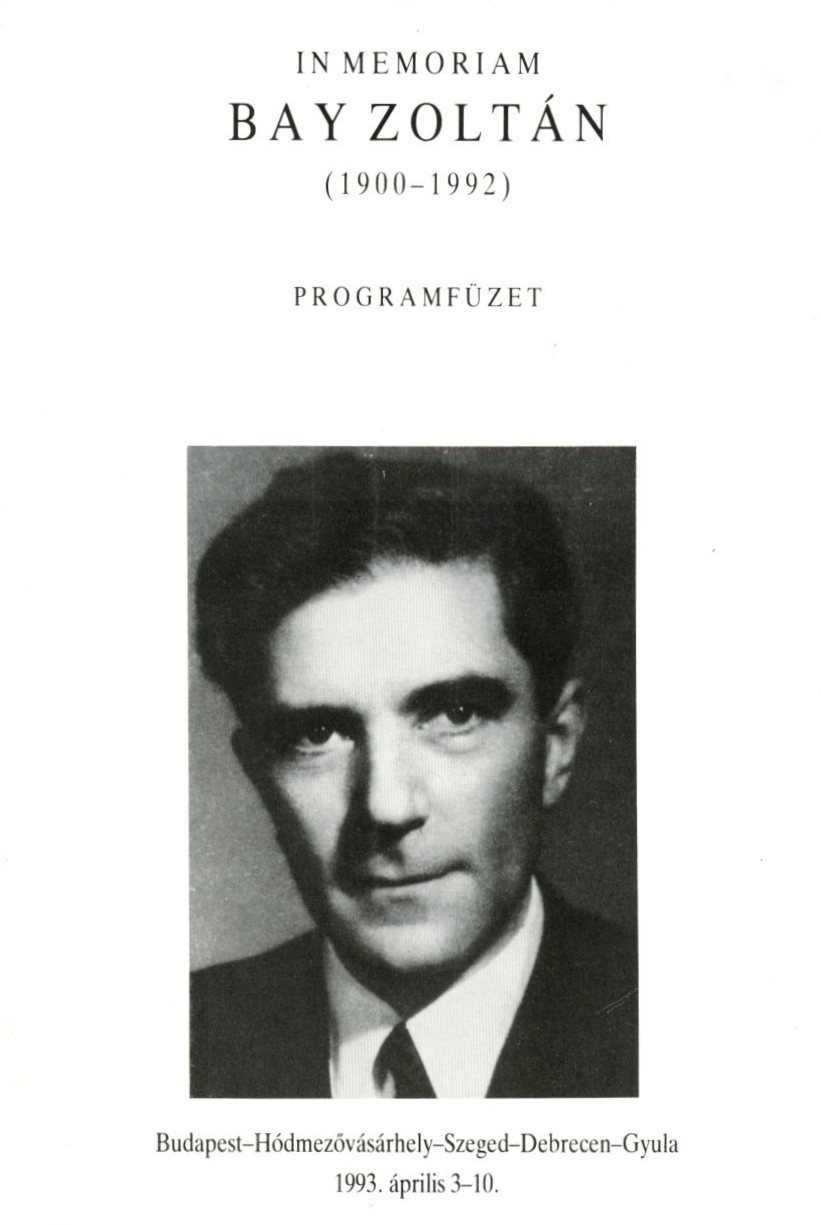 Program Bay Zoltán temetésére (Erkel Ferenc Múzeum CC BY-NC-SA)