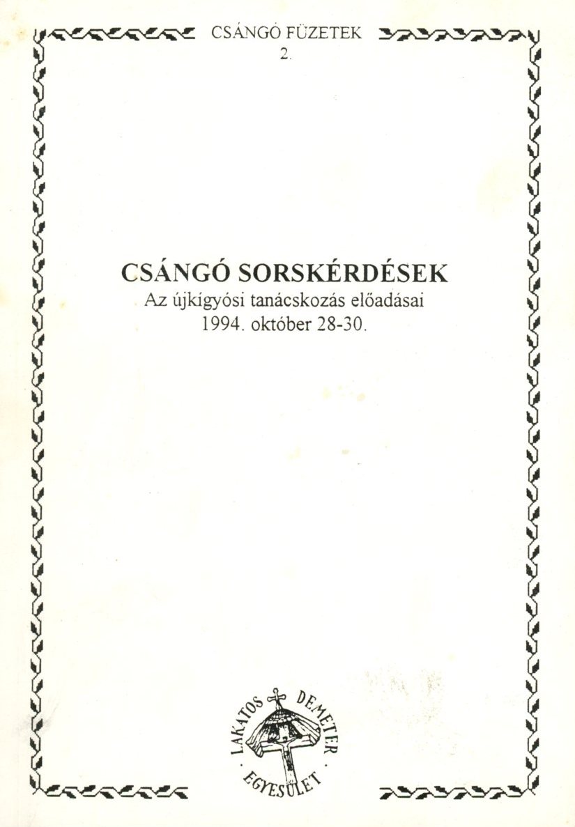 „Csángó Füzetek” 2. (Erkel Ferenc Múzeum CC BY-NC-SA)