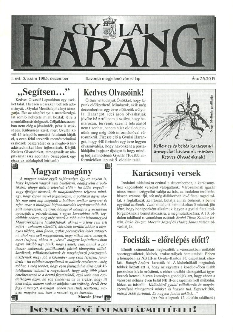 Hírlap : Gyulai Harang (Erkel Ferenc Múzeum CC BY-NC-SA)