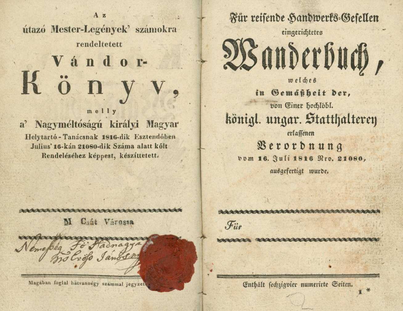 Vándorkönyv (Erkel Ferenc Múzeum CC BY-NC-SA)