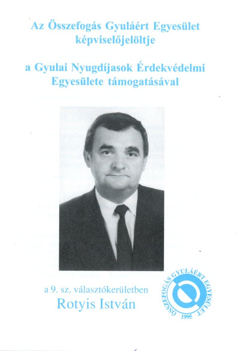 Szórólap a jelölt arcképével (Erkel Ferenc Múzeum CC BY-NC-SA)