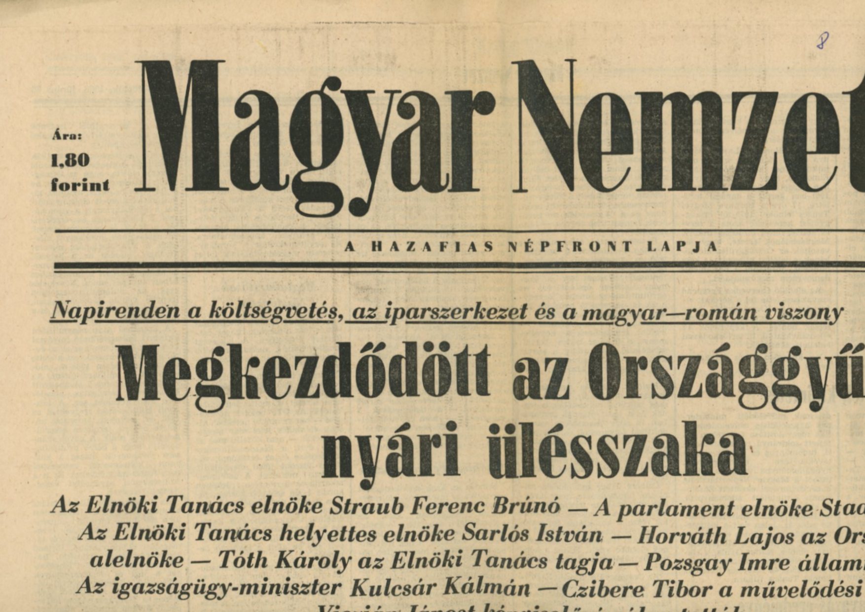 Magyar Nemzet (Erkel Ferenc Múzeum CC BY-NC-SA)