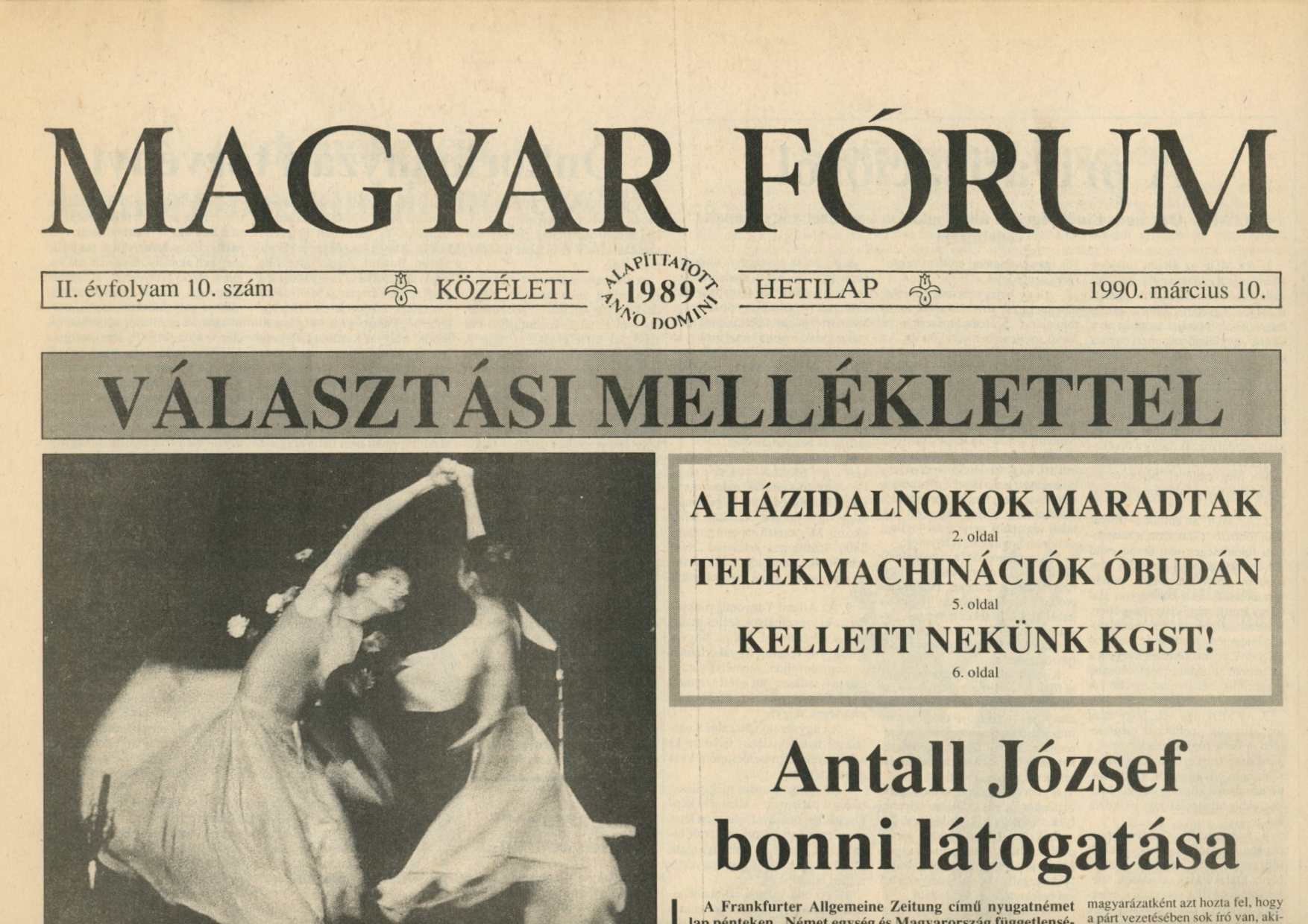 újság : Magyar Fórum (Erkel Ferenc Múzeum CC BY-NC-SA)