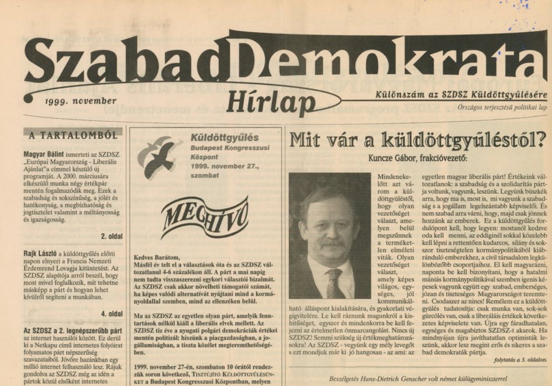 újság : Szabad Demokrata (Erkel Ferenc Múzeum CC BY-NC-SA)