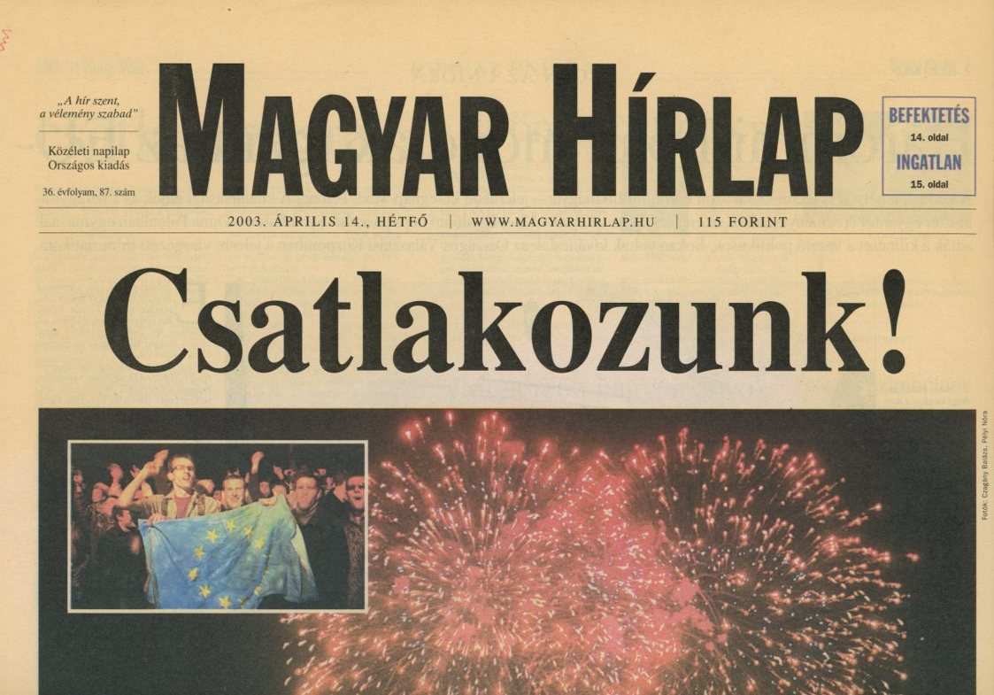 újság:Magyar Hírlap (Erkel Ferenc Múzeum CC BY-NC-SA)