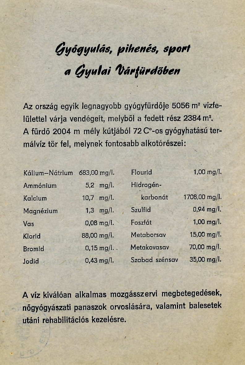 gyógyvíz összetétele (Erkel Ferenc Múzeum CC BY-NC-SA)