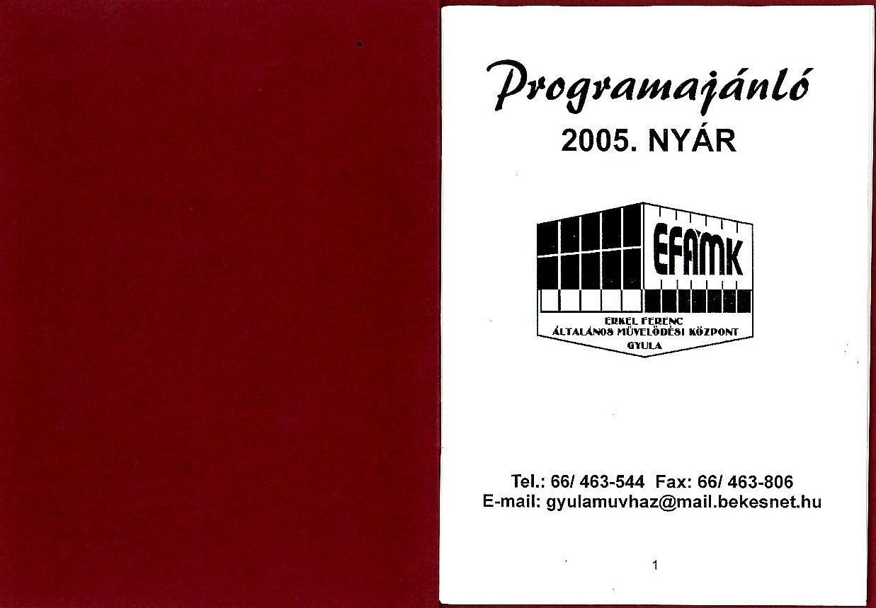 Programajánló (Erkel Ferenc Múzeum CC BY-NC-SA)