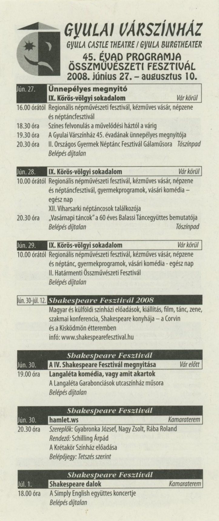 programfüzet (Erkel Ferenc Múzeum CC BY-NC-SA)