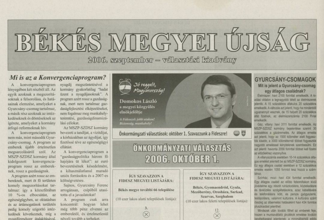 újság : Békés Megyei Újság (Erkel Ferenc Múzeum CC BY-NC-SA)