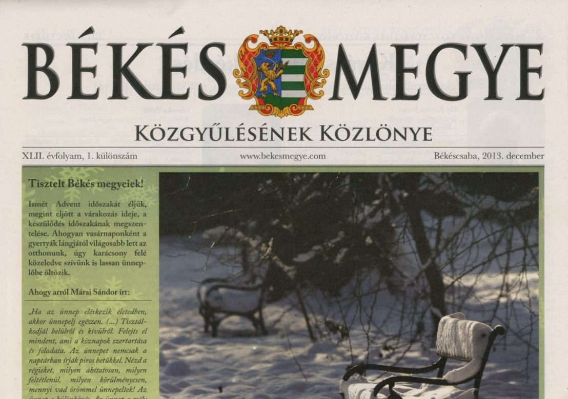 újság : Békés Megye (Erkel Ferenc Múzeum CC BY-NC-SA)