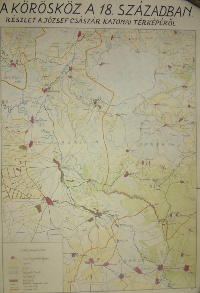 Térképvázlat , színezett, kézzel készült , papír (Erkel Ferenc Múzeum CC BY-NC-SA)