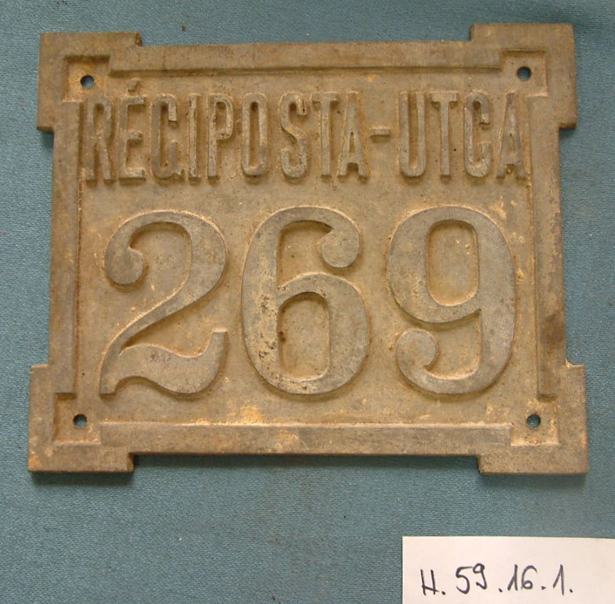 Házszámtábla Régiposta utca 269 (Erkel Ferenc Múzeum CC BY-NC-SA)