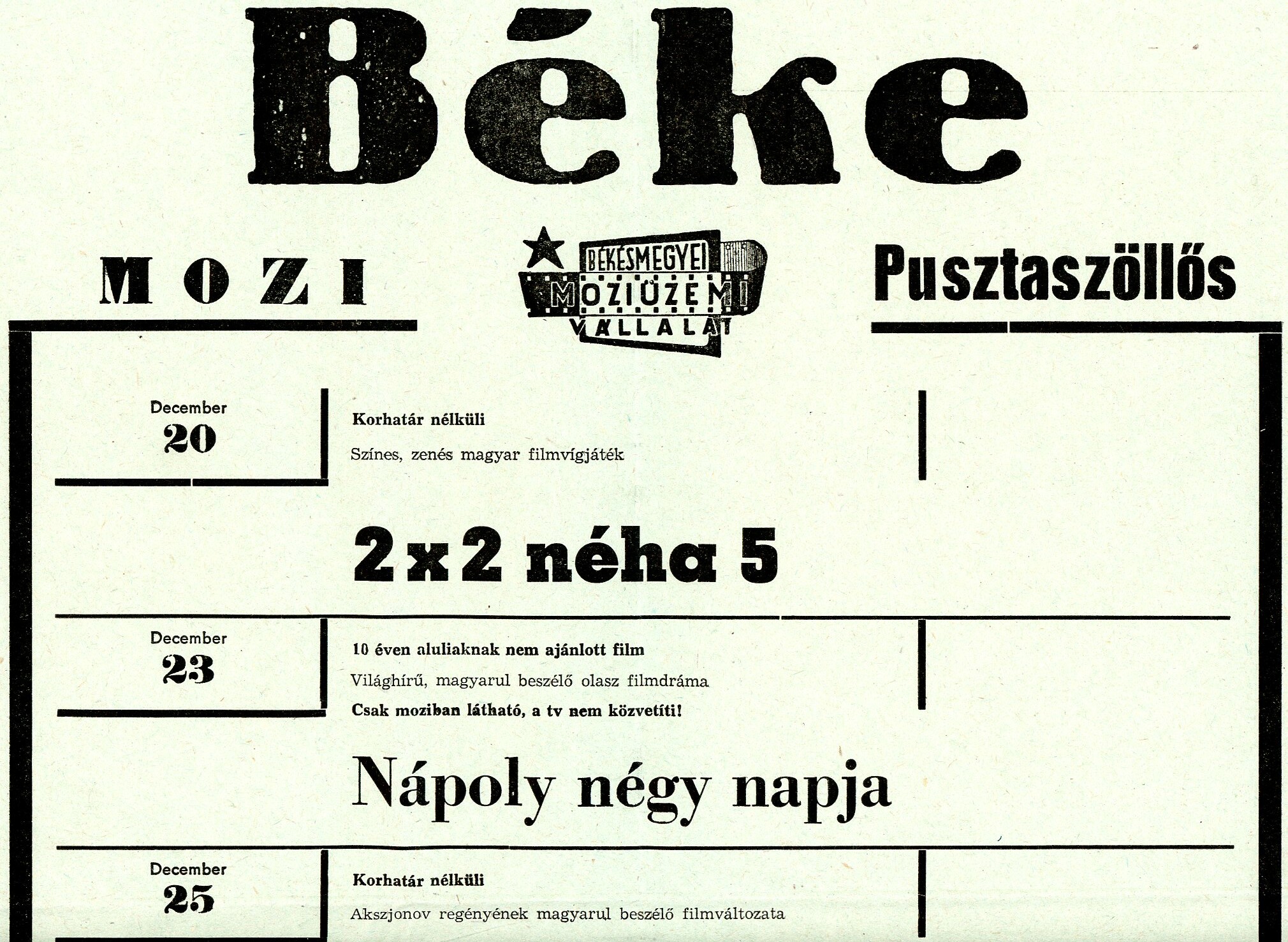 Mozi plakát (Erkel Ferenc Múzeum CC BY-NC-SA)